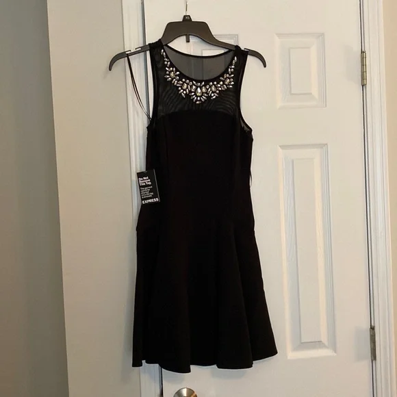express skater dress Express Ivory Lace Style Skater Dress Size S